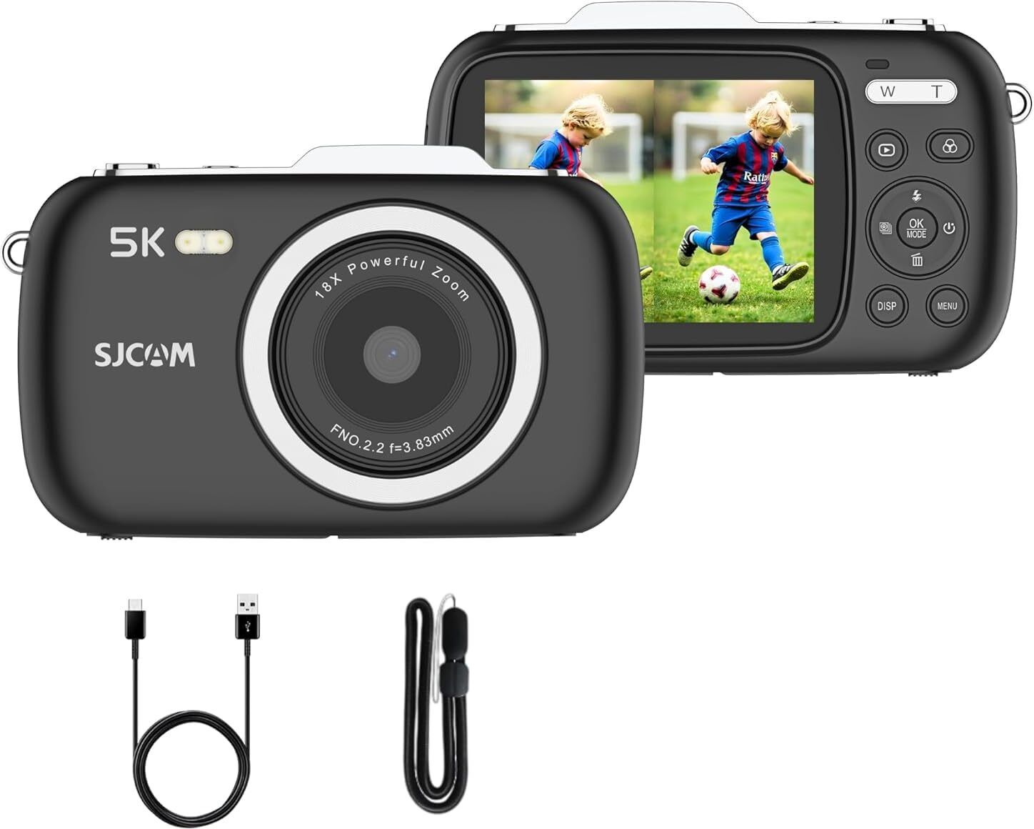 SJCAM ZV100 5K 80MP Digital Camera | 18X Digital Zoom Sports and Action Camera-image-1