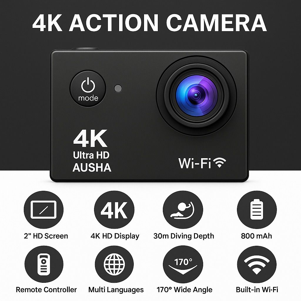 NOX 4K S19 Action Camera 4k20MP Wifi 30M Waterproof Action Camera Sports DV Camcorder Sports and Action Camera-image-23