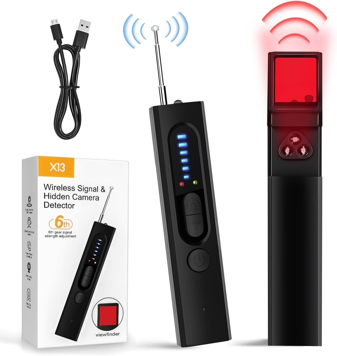 Deoxys 2025 Hidden Camera Detector, Anti Spy Detector RF GPS Listening Device Finder Sports and Action Camera-image-38