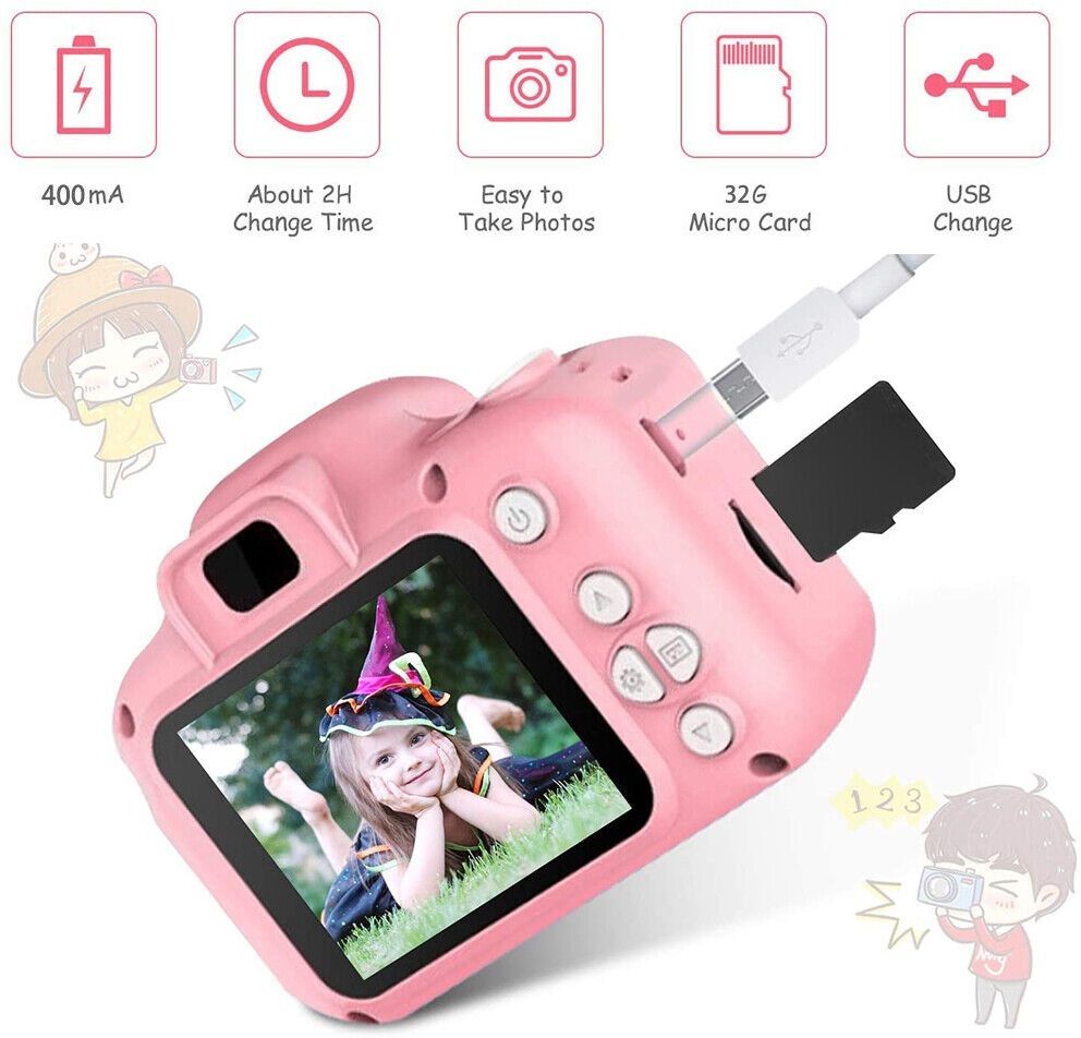 AVOIHS Gift toys 1080P Digital Camera Gift Kids Baby Girls 2.0 Camcorder Video Child Cam Recorder Sports and Action Camera-image-28