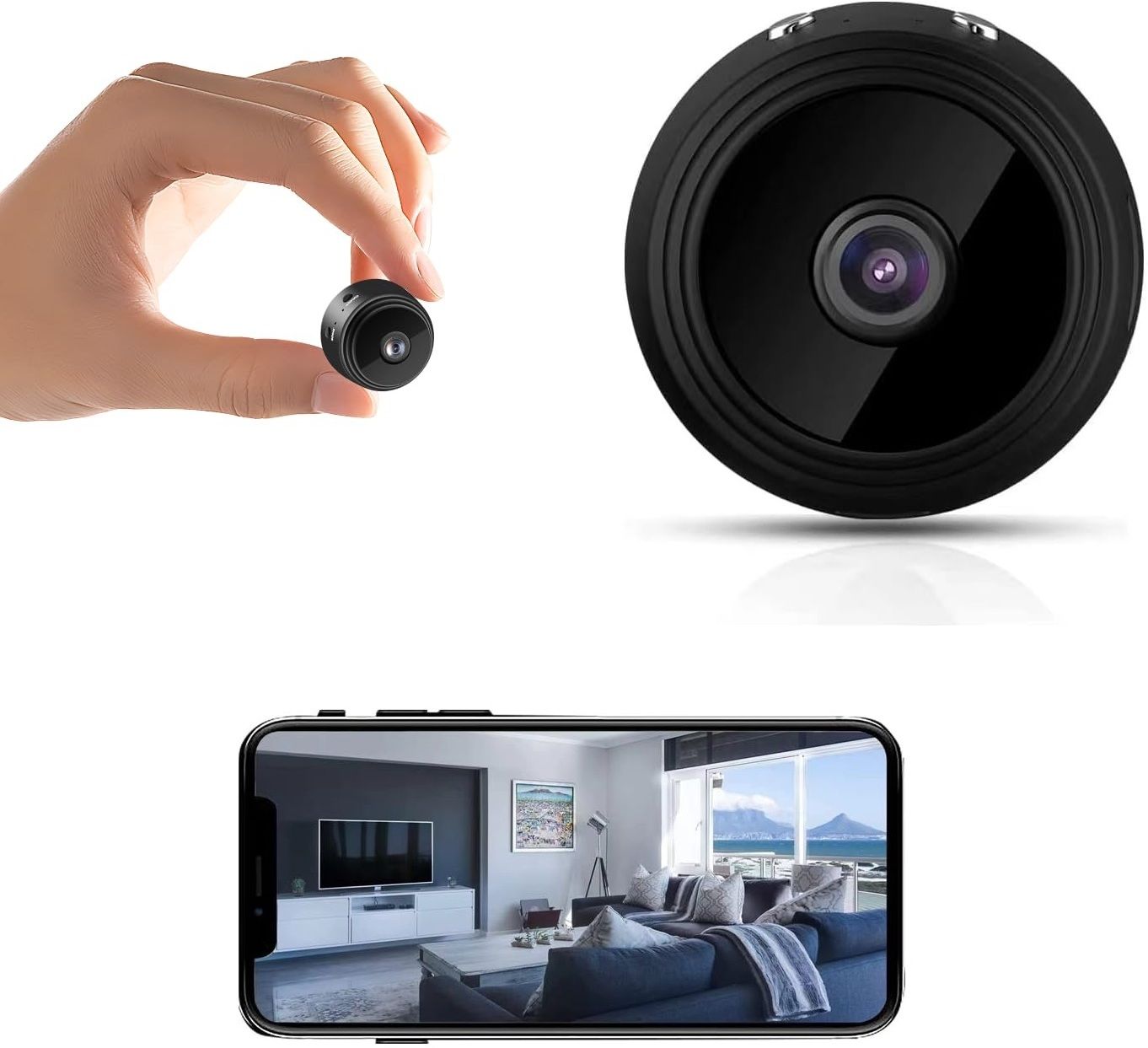 OSHSIZ WIFI SECURITY CAMERA Smart Night Vision Hidden Camera 1080p with WiFi Streaming & Motion Detection Sports and Action Camera