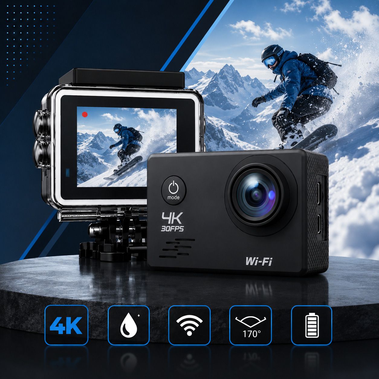 HYTOP PROFESSIONAL 4K SPORTS AND ACTION CAMERA WITH WATERPROOF CASE Sports and Action Camera-image-45