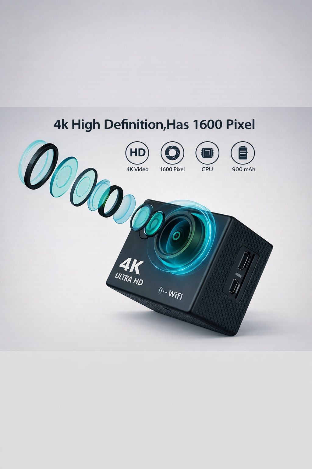 Elevea Professional 4K Sports Action 4K camera for Biking, Hiking & Underwater Sports and Action Camera-picture-28