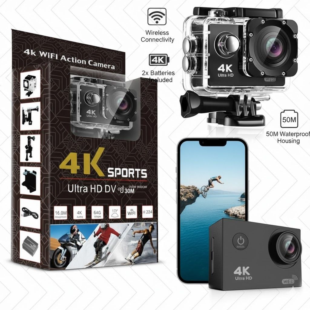 AIACM PROFESSIONAL Waterproof Action Camera, 170° Wide Angle for Adventure & Travel Sports and Action Camera-picture-18