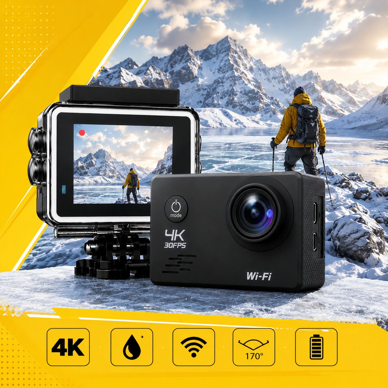 bwcam PROMAX 4K Ultra HD Waterproof Camera 16MP Wide Angle Action Camera AND bike Sports and Action Camera-image-18