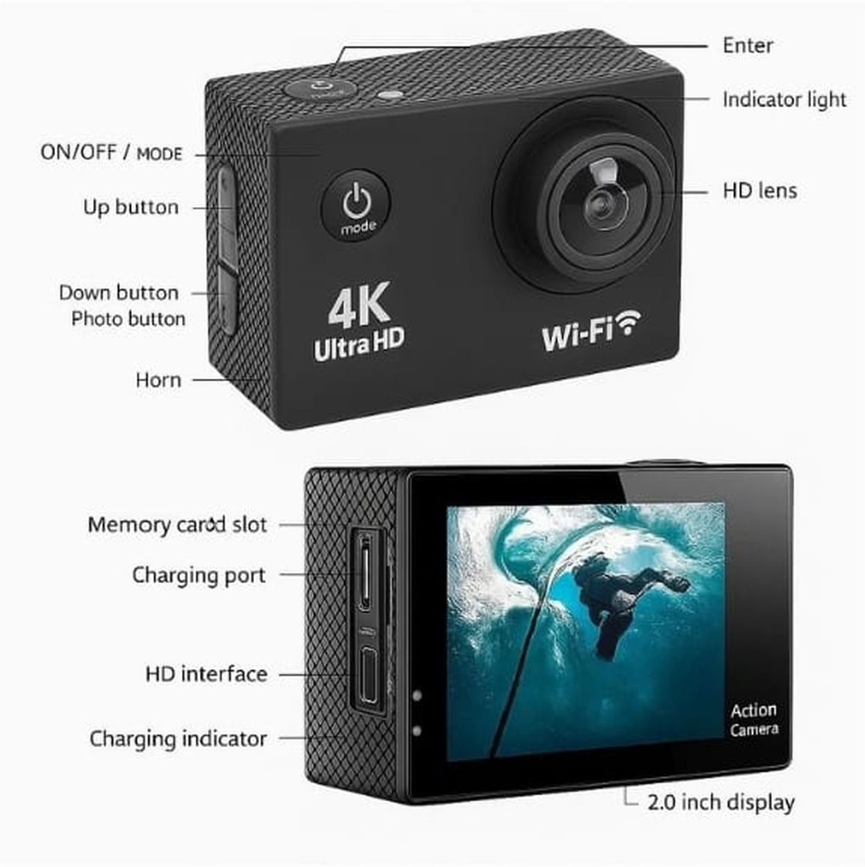 BRESLEI 4K Sports Camera 4K 30FPS Digital Action Camera 16MP | Wide Angle | Sports and Action Camera-image-49