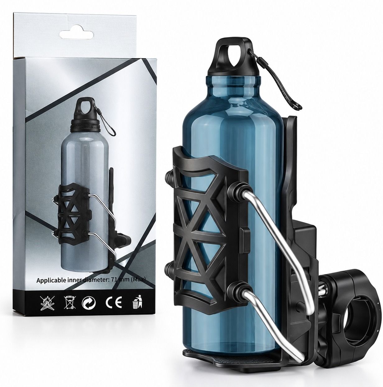 ssb moto Bike Cup Holder & Motorcycle Water Bottle Holder, Heavy Duty 360 Sports Bottle Holder-picture-30