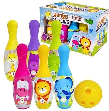 Bowling Set for Kids – Toys for Kids, Jungle Animal Theme Bowling Play Set Sports Bowling Set