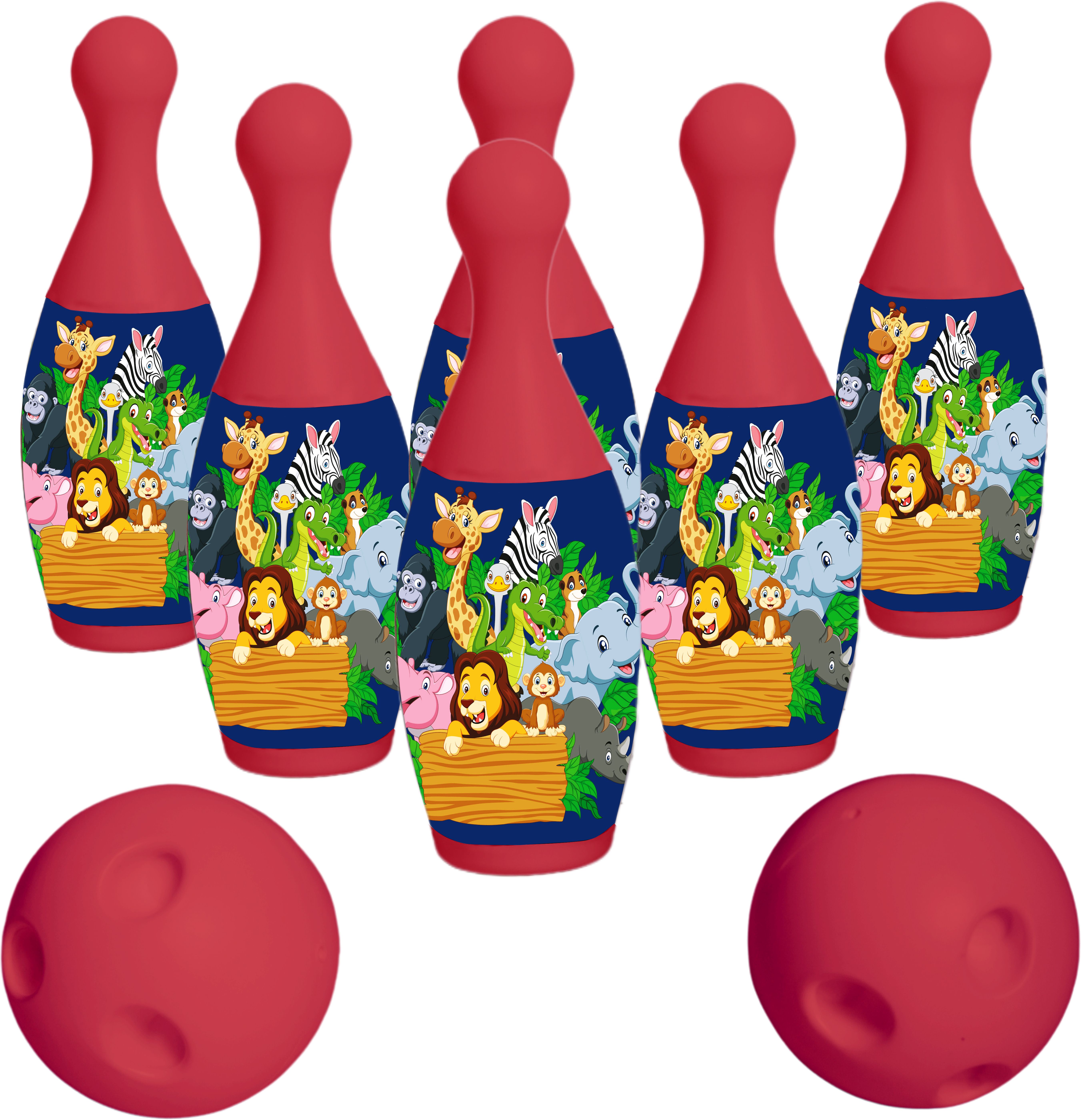 Bowling Toy Plastic Set with 6 Bottles and 2 Balls Game for Kids-image-21