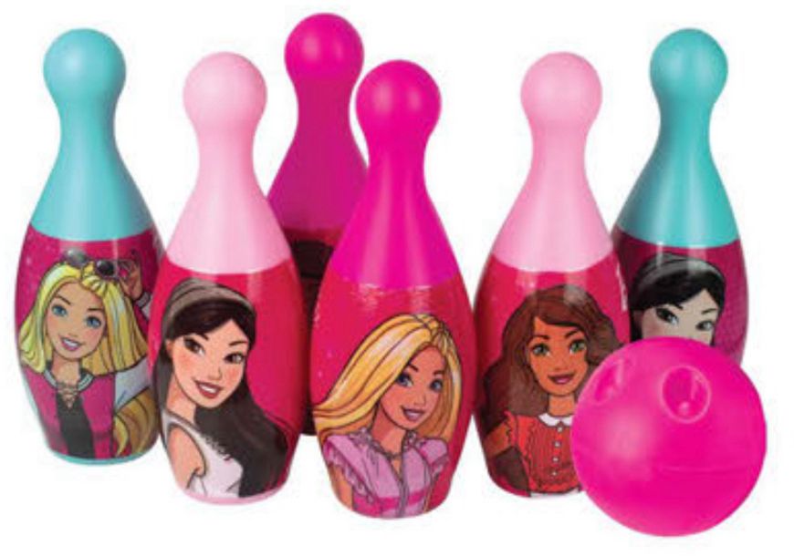 Barbie Bowling Set 6 pins & 1 Boll Play For Kids. Sports Bowling Set