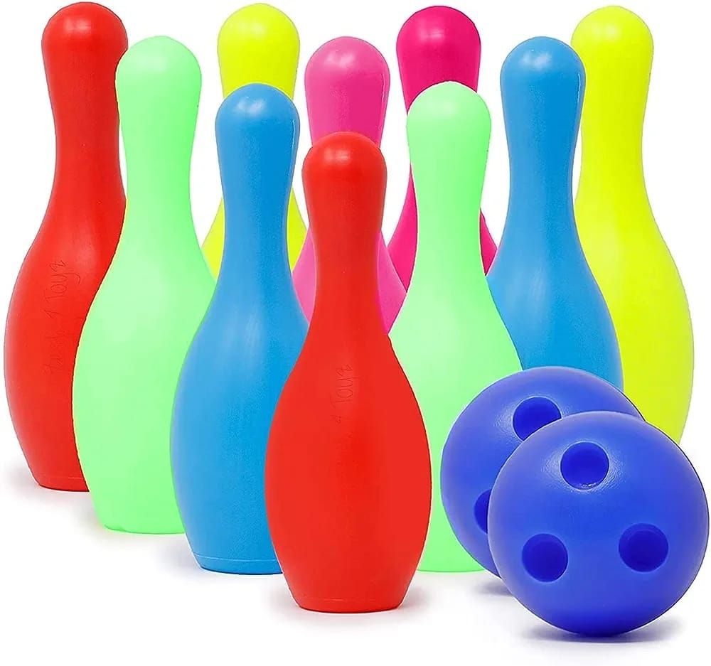 Bowling game for kids multicolor plastic set Sports Bowling Set