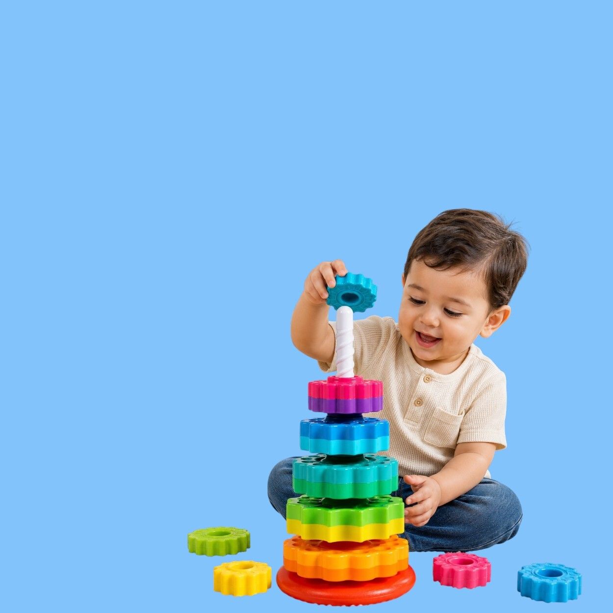 Montessori Stacking Ring Tower Educational Development Toy for Kids-image-12