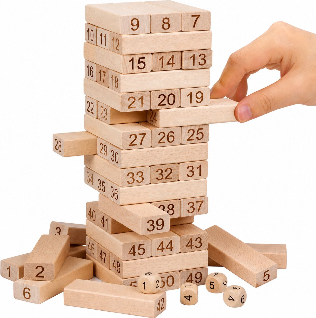 54 Pieces Wooden Game | Zengaa Small Tumbling Tower-image-26