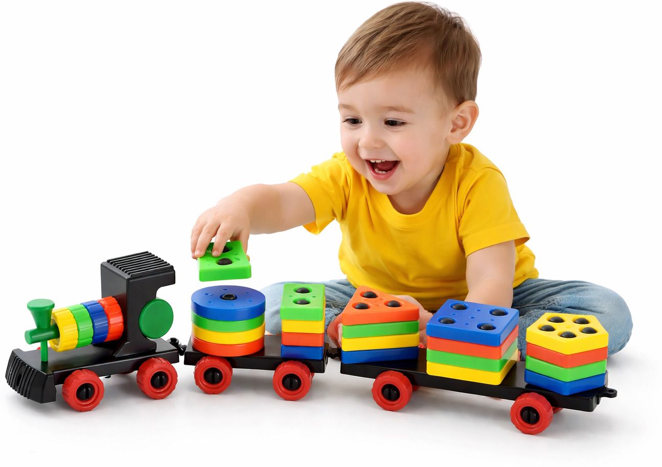 qbix Geometric Shape Train Puzzle toy-picture-11