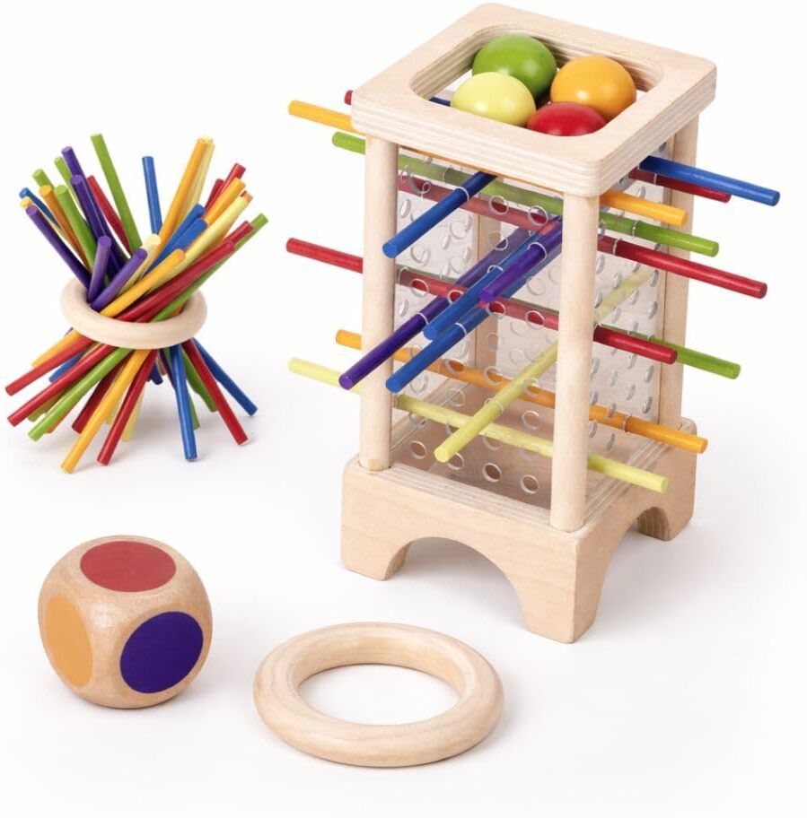 Stick Plastic Tower with Color Dice & Balls Learning Puzzle for Toddlers-image-45