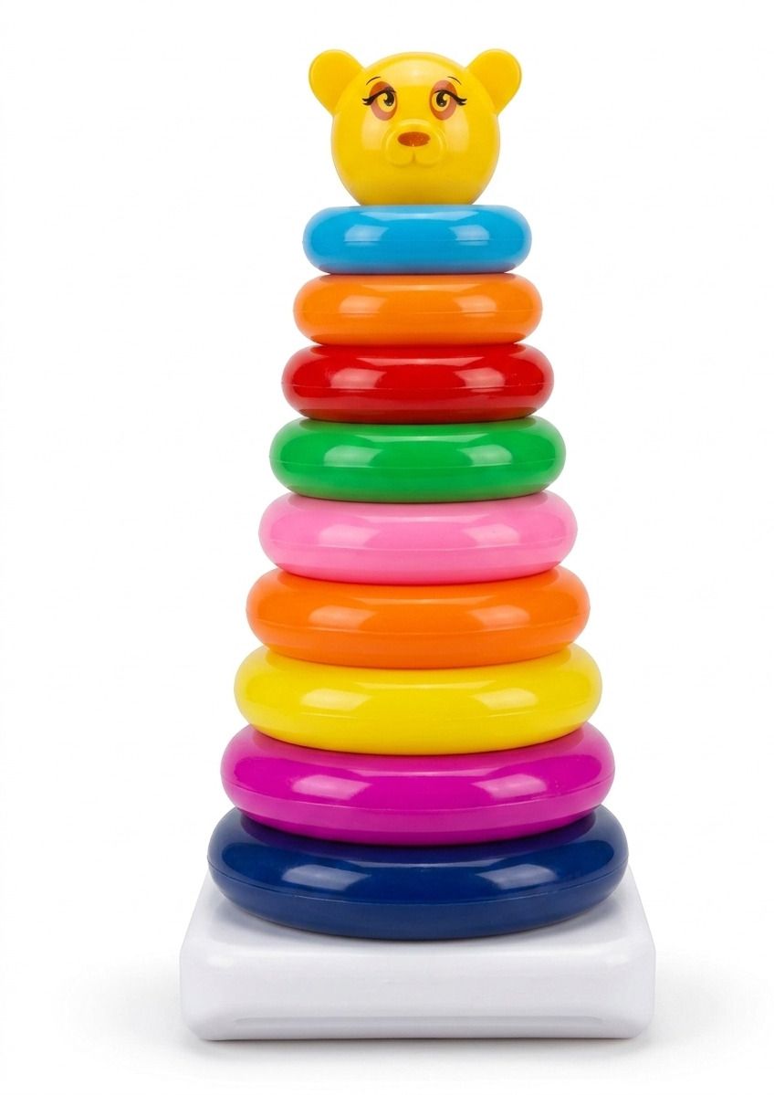 9-Educational Stacking Rings Tower Toy with Teddy on Top for Kids|Toddlers|Gifts-image-49