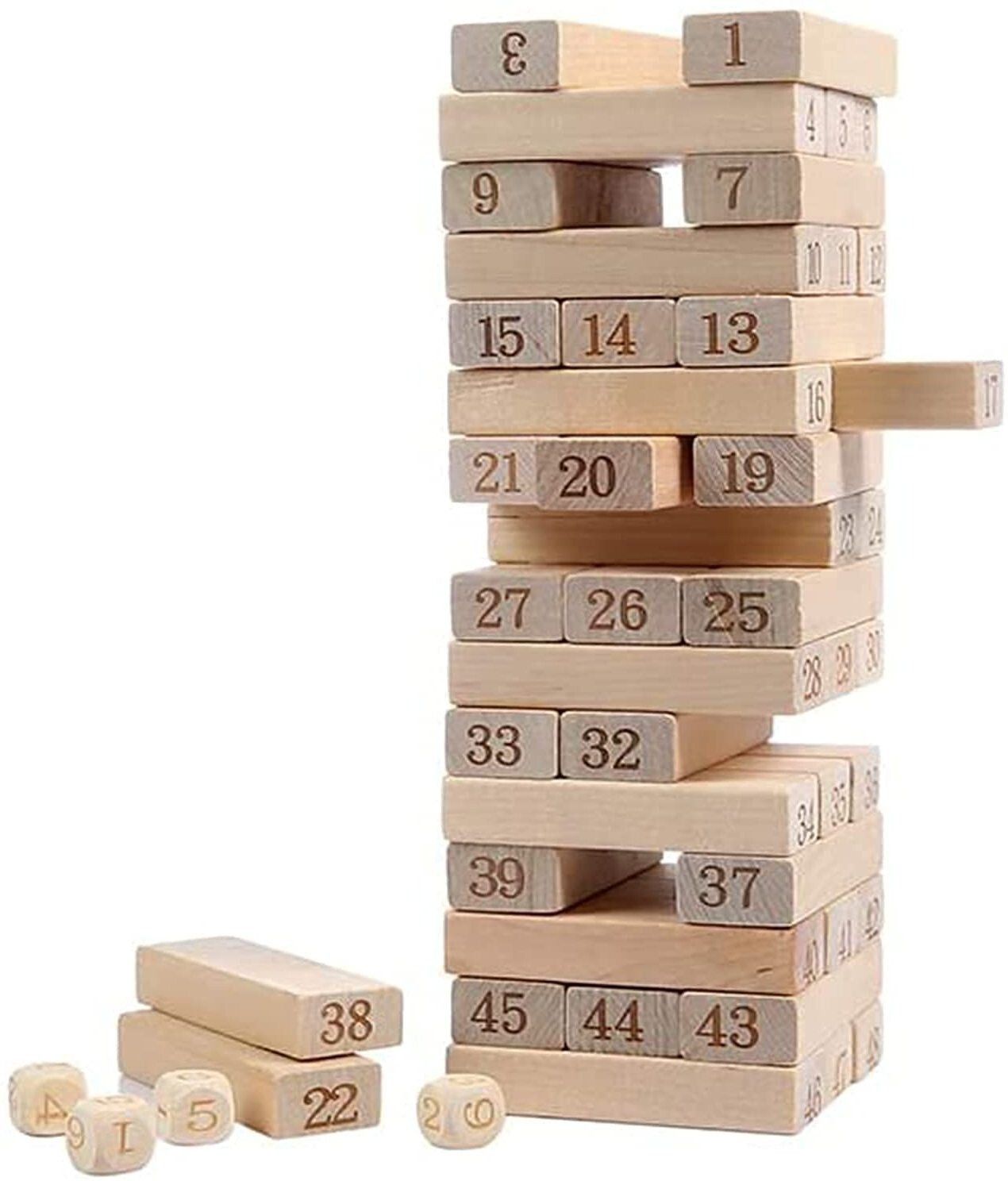 Blocks Puzzle 54 Pcs Challenging Wooden Stacking Game Maths,54 Pcs For Kids-image-31
