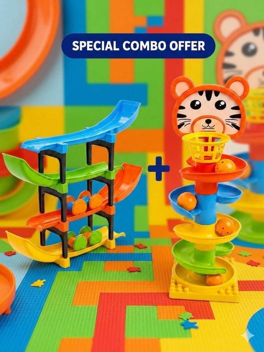 jasmine collection Spiral Ball Rolling Tower Toy with Racing Track Set for Children-picture-14