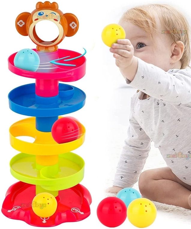 jasin and co Spiral Tower Roll Ball Drop Game Fun Early Learning Toy for Toddlers Multicolor-picture-15