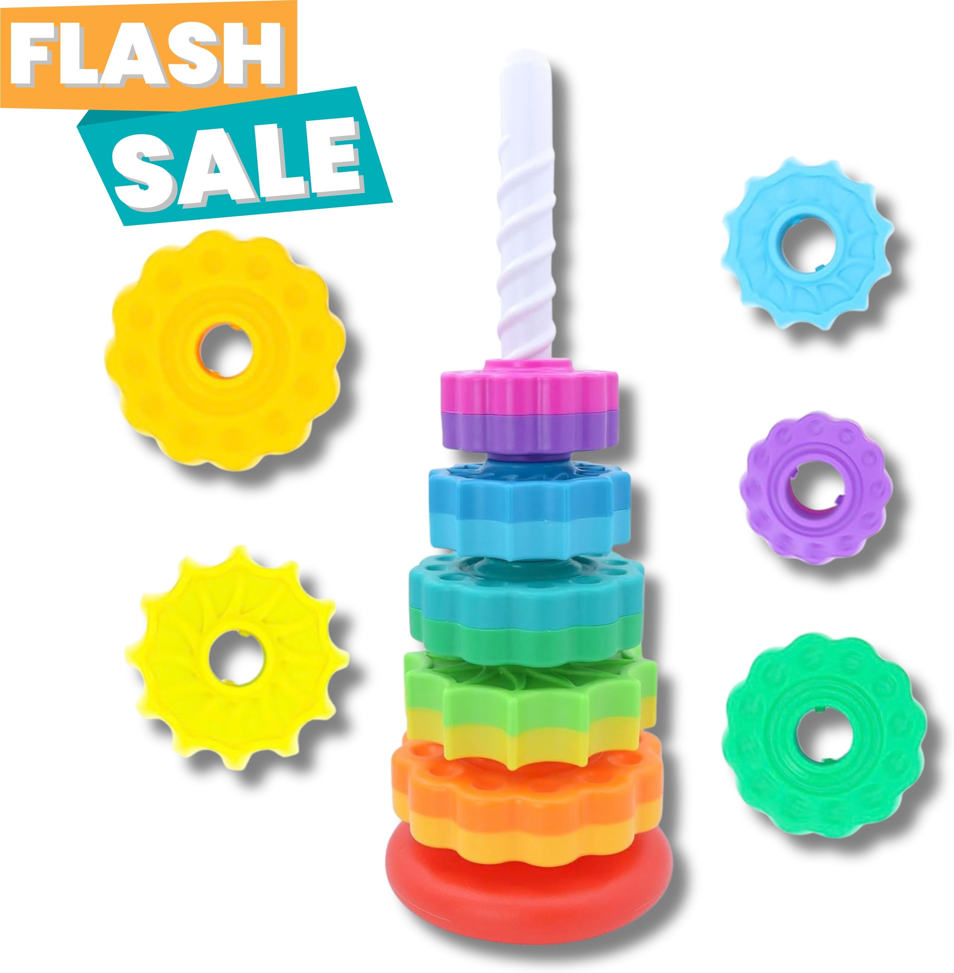 glenston Colorful Rotating Ring Stacking Tower Educational Learning Toy for Toddlers-picture-32
