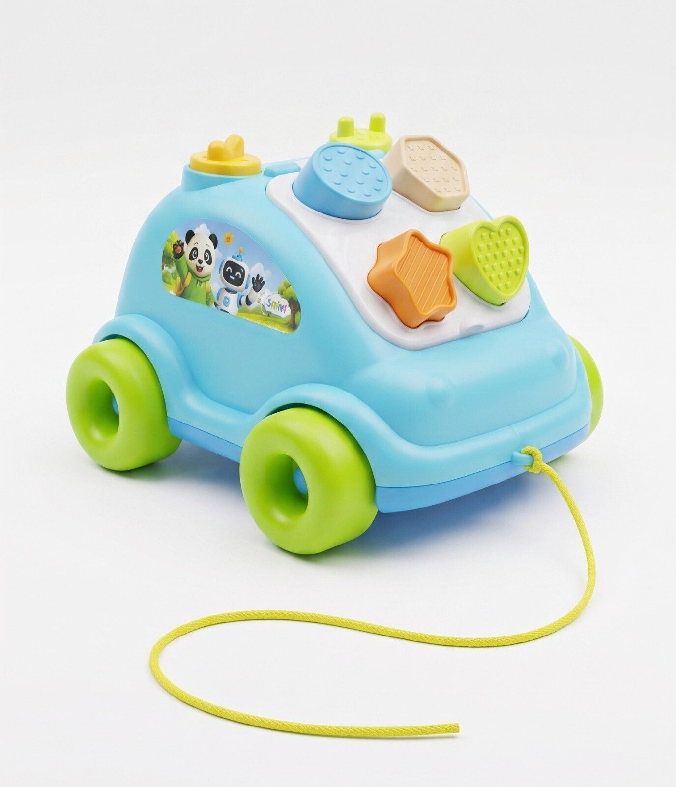 KID SHAPE SORTER PULL ALONG CAR TOY | EDUCATIONAL LEARNING TOY FOR BABY 1+YEARS-image-48
