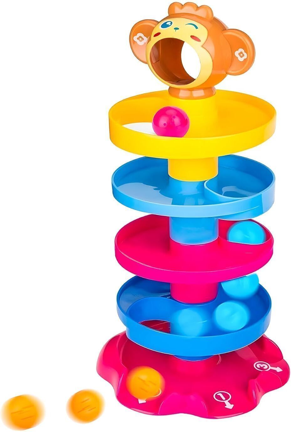 krivan Roll Ball Toy with 5 Layer Ball Drop With Roll Swirling Ramp Toddler Toy For Kid-picture-28