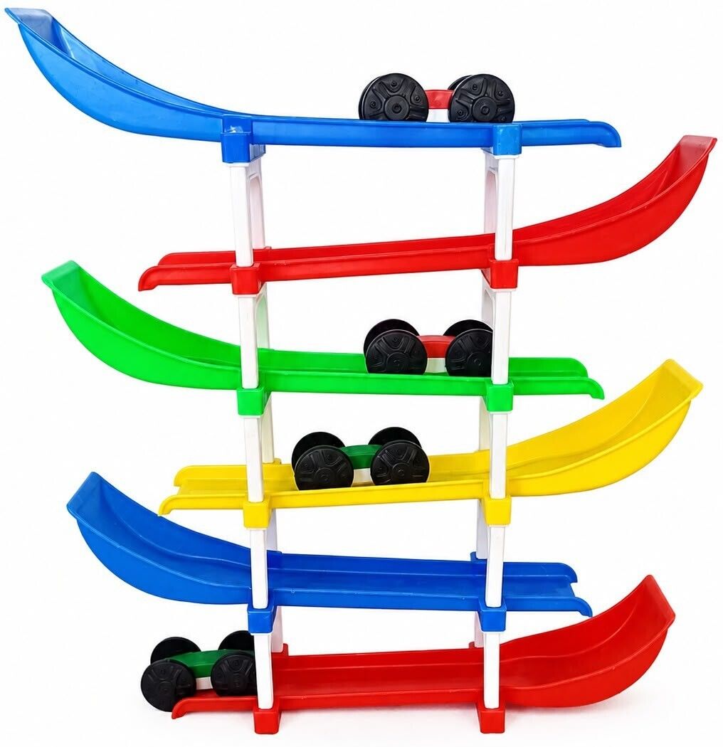novexa 6 LAYER RAMP RACER TRACK TOY WITH 4 MINI CARS | EDUCATIONAL SLIDING CAR 1+ YEARS-picture-36