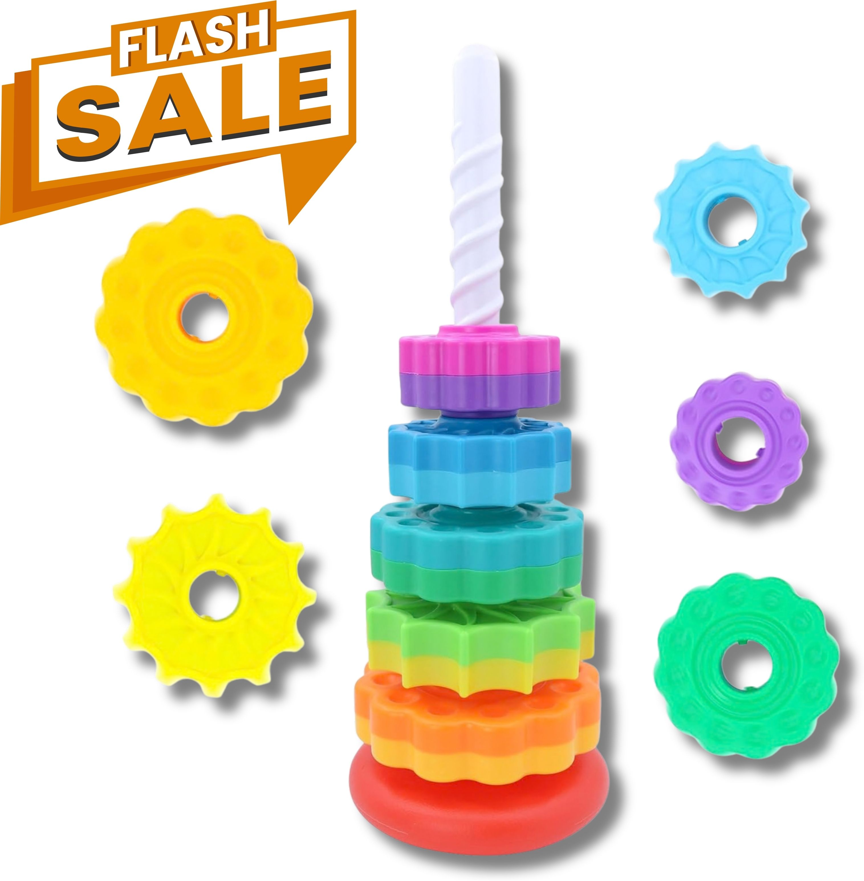 glenston Interactive Spinning Stacking Tower Toy Colorful Educational Learning for Kids-picture-35