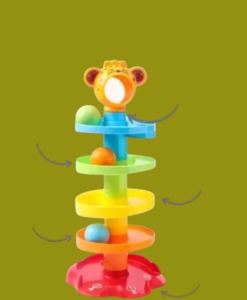 akshar toyz Vibrant Multi-Color Spiral Ball Drop Tower – Monkey Roll Ball Toy for Kids-picture-19