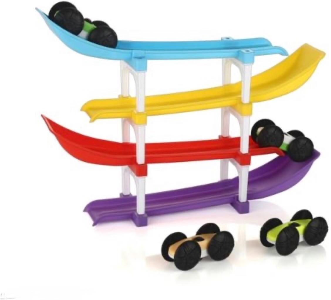 4 LEVEL KIDS RACING CAR TRACK TOY WITH 2 CARS - EDUCATIONAL TOY ( 1-10 YEARS )-image-42