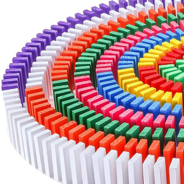 Wooden Colorful Domino Building Block Toys For Kids 5+ - 300 Piece-image-46