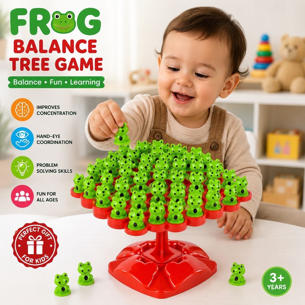 FROG BALANCE TREE GAME FOR KIDS EDUCATIONAL & LEARNING PUZZLE TOY ( 3+ YEARS )-image-3
