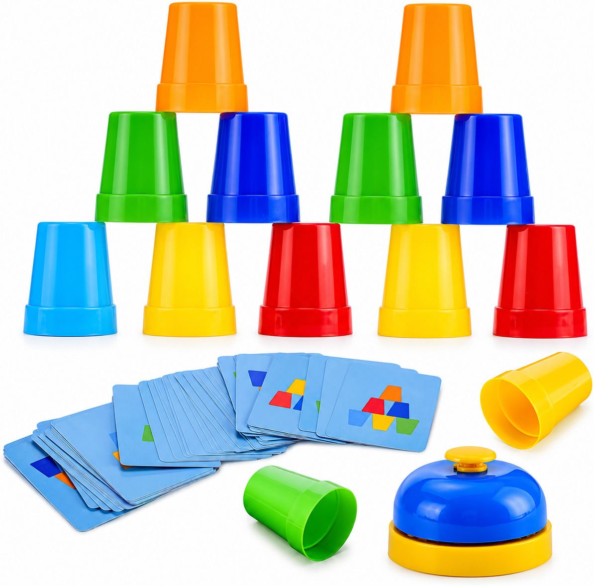 qbix PLAYSHINE Cup Stacking Game with 12 Cups And bell-picture-11