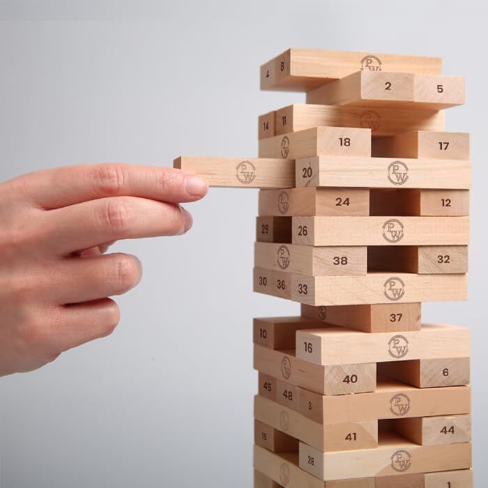 jasin and co Wooden Blocks 54 Pc Building Blocks Game Challenging Wooden Tumbling Tower-picture-34