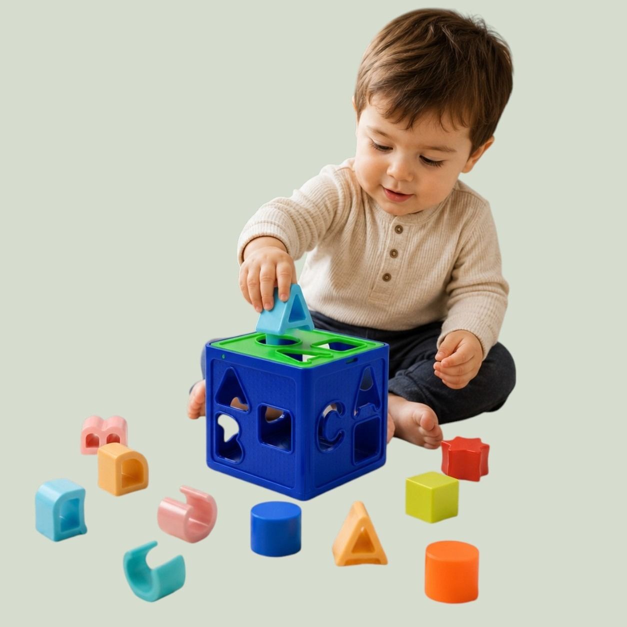 jugujaz Preschool Learning Shape Sorter Cube Fine Motor Skills Development Toy-picture-15