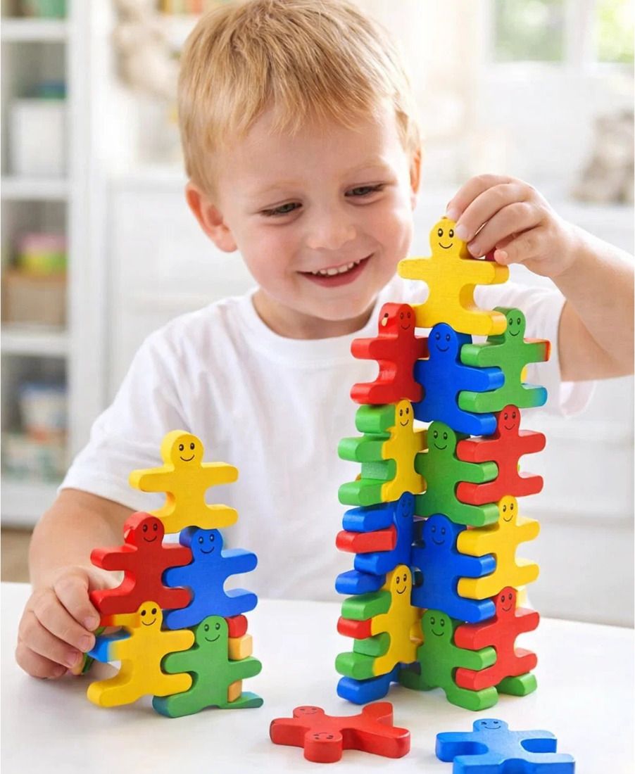 Kids wooden toys,Smiling Building Blocks,Educational Game,Learning Toy for child-image-10
