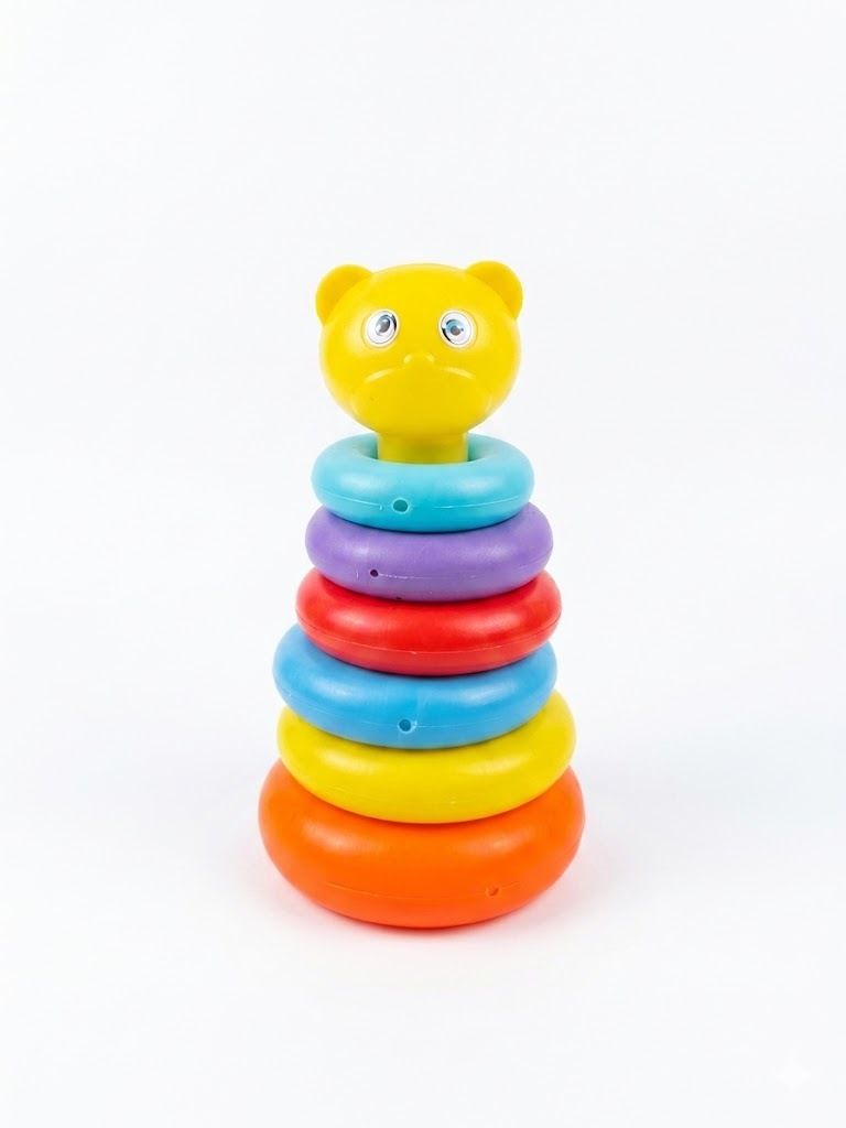 Plastic 6 Ring Teddy Bear Stacking Ring Activity Toy for Babies and Toddlers-image-11