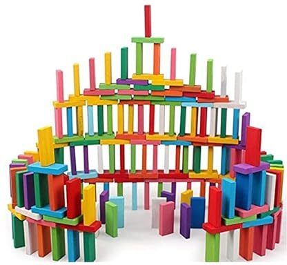 120 Pcs Colorful Wooden Blocks Educational Board Game for Kids–Educational