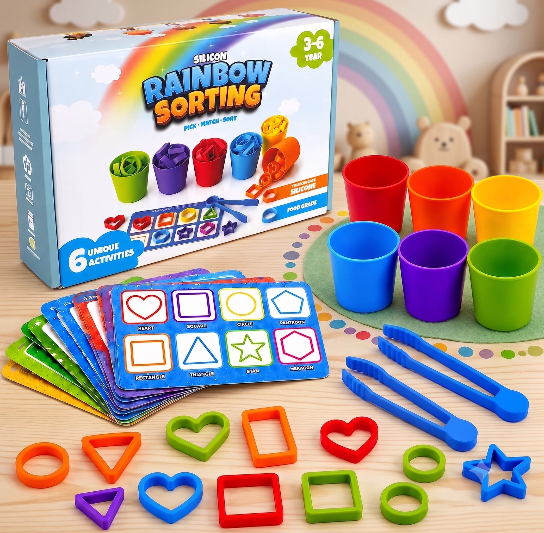 sthofy Color Recognition & Sorting Toy for Preschool Kids Stacking Toys-picture-17