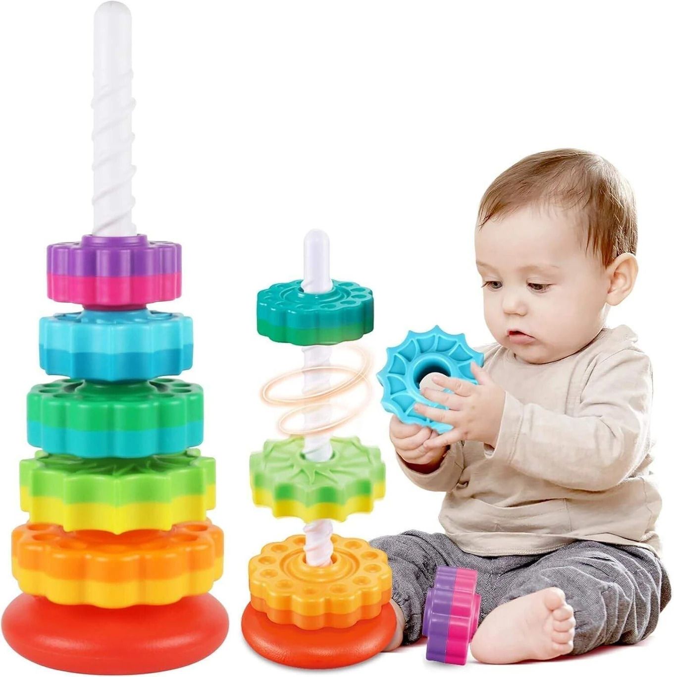 momayenterprise Premium Kids Color Bloom rainbow Stacking Tower-picture-12