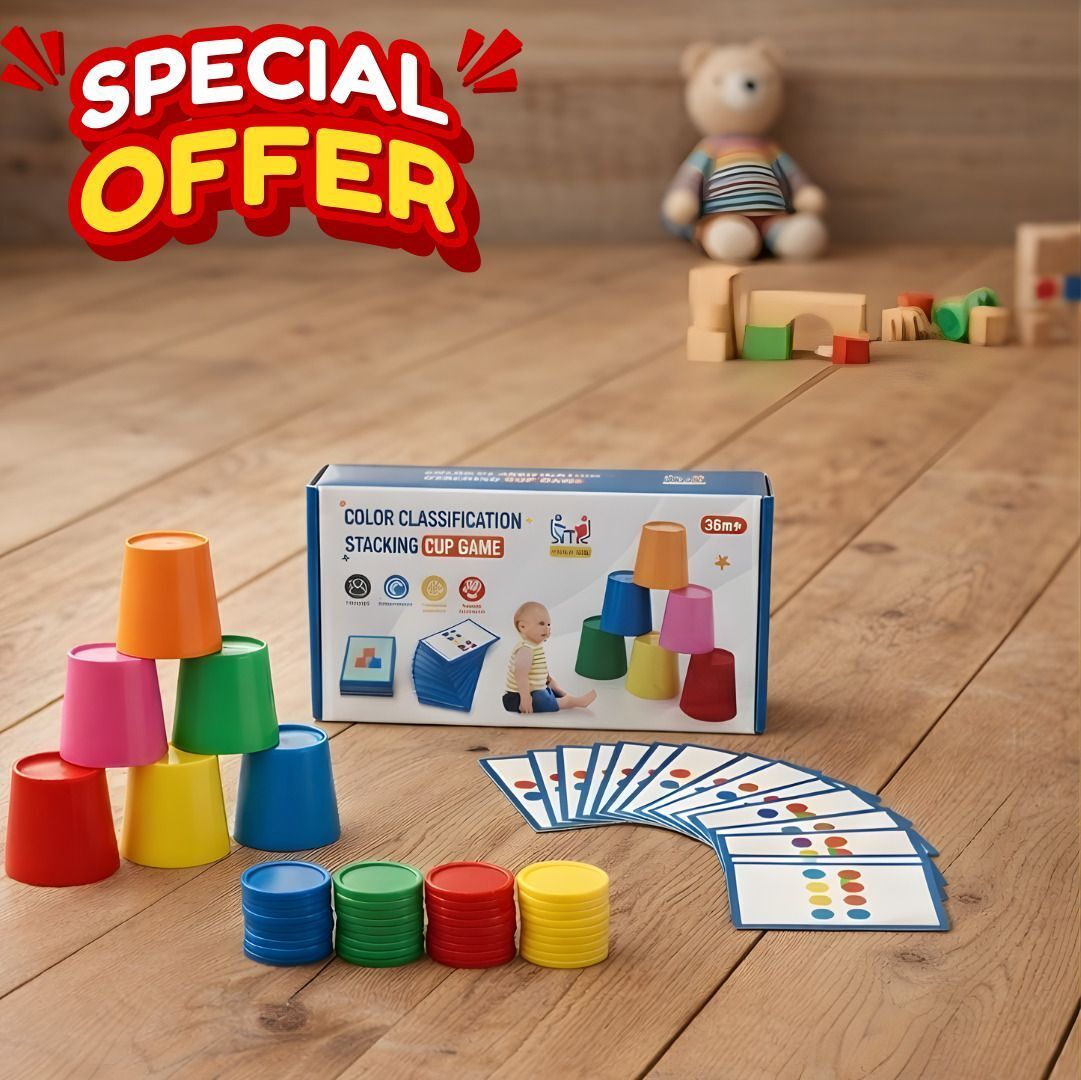 kavonex Color Classification Stacking Cup Game for Kids 36M+ Learning Toy Set-picture-24