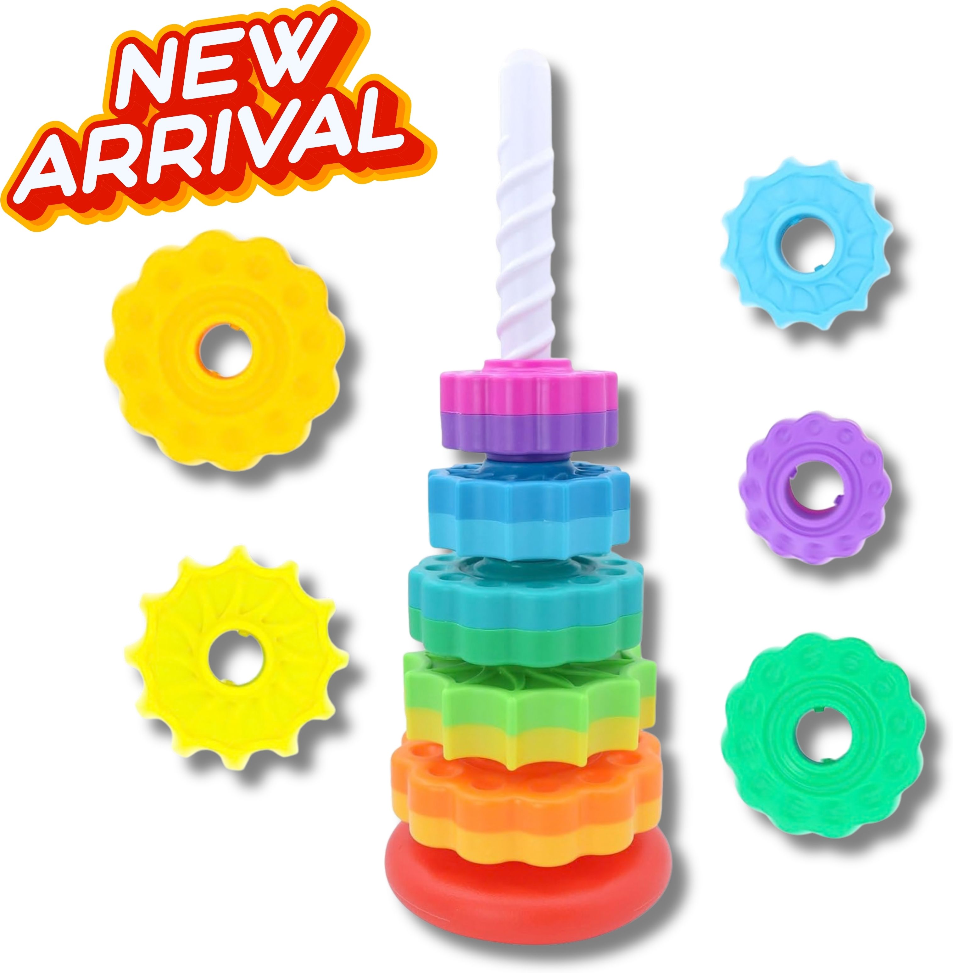 glenston Spiral Rotating Stacking Tower Toy Educational Color Matching Activity for kids-picture-38