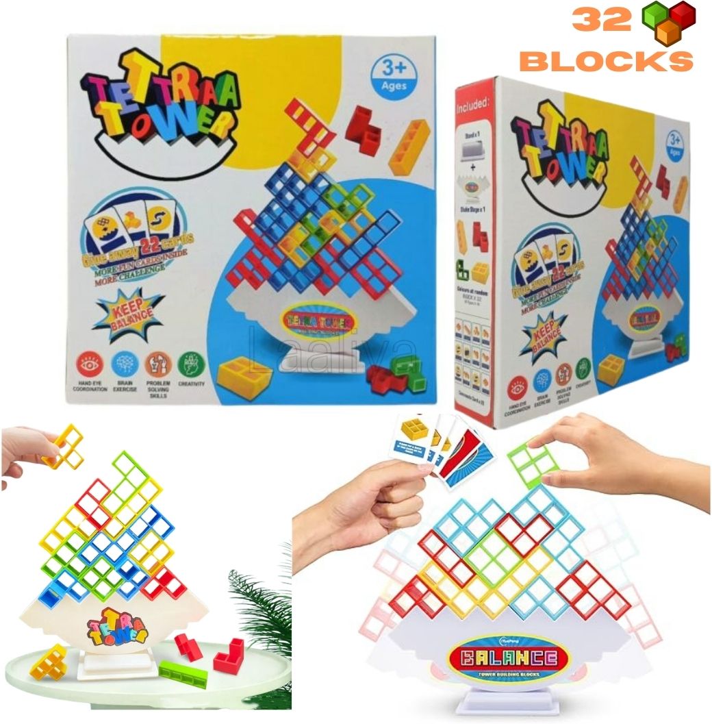 Tetra Tower Stacking Game – Balance Blocks for Kids Adults-image-22