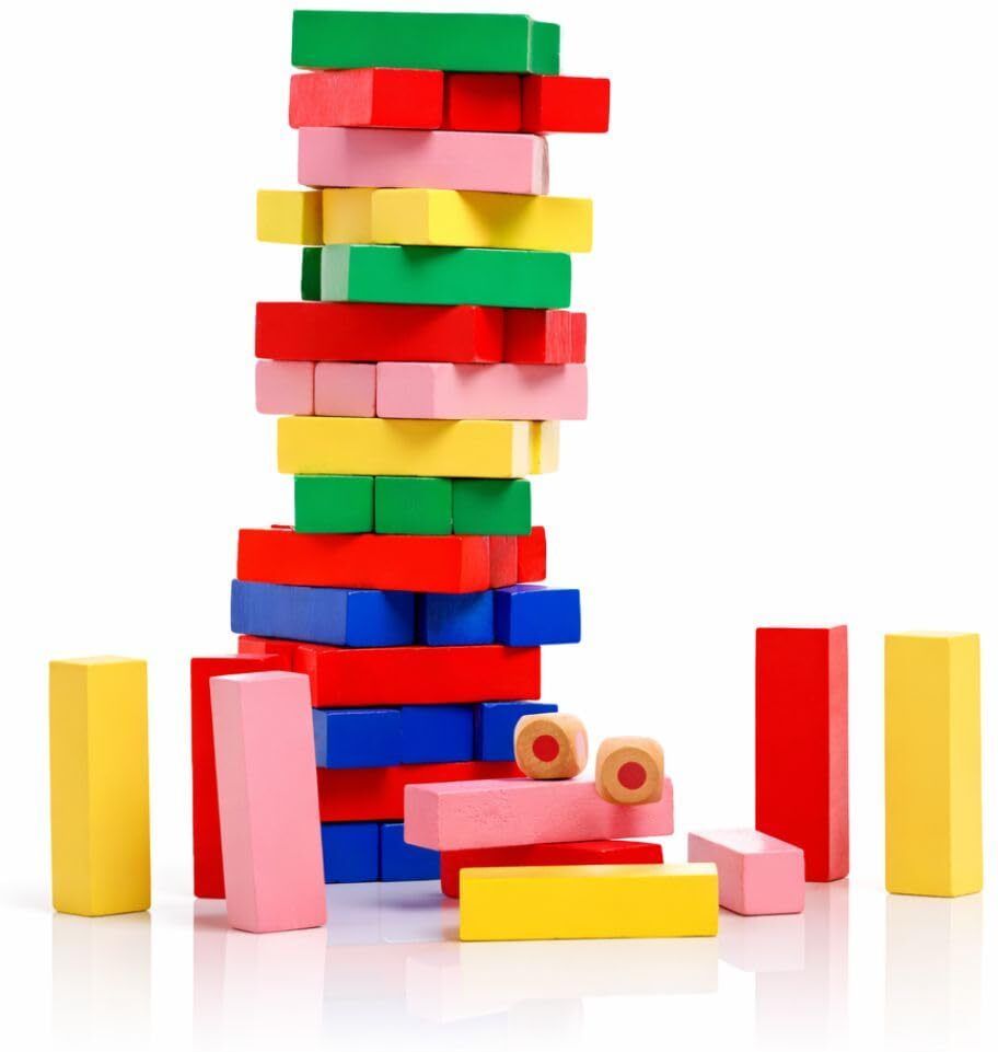 otak Wooden Colorful Tumbling Tower Game ,Balance Building Block Game-picture-20