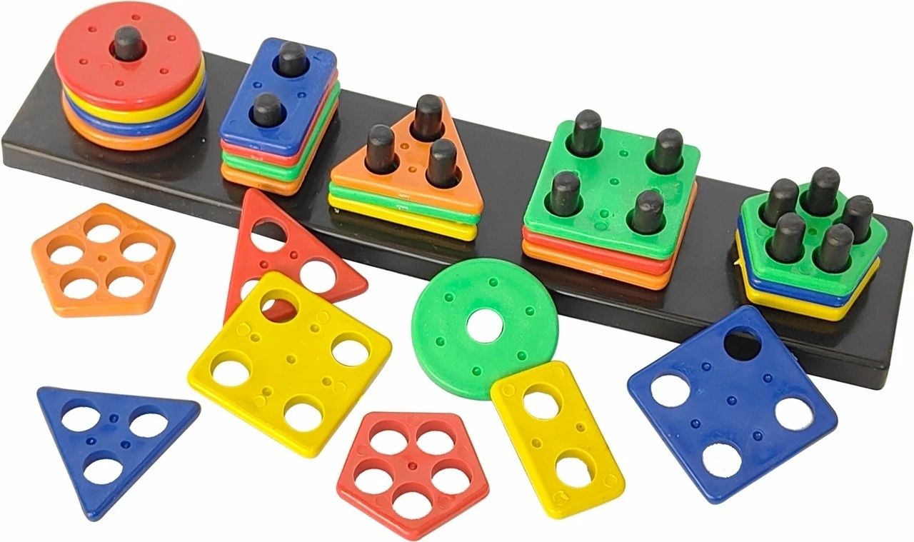 pahal Colorful Geometric Blocks for Kids, 5 Shapes for Sorting,Building and Puzzle-picture-27
