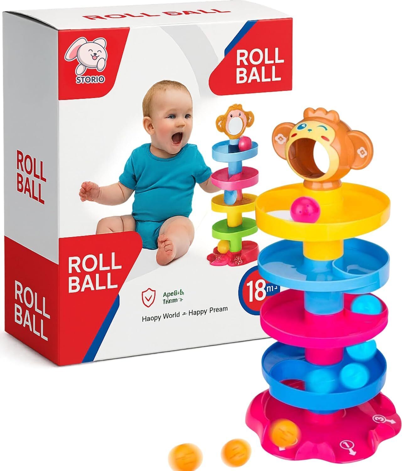 jipsy Toys Monkeyball Drop Toy for Babies&Toddlers,Doll Heavy Plastic 5 Layer Tower-picture-27