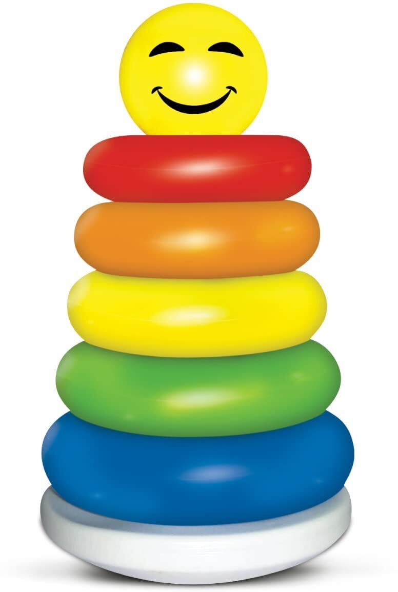 Junior Smiley Ring Stacking Toy 5 Multicolor Rings Learning Toy for Kids-image-11