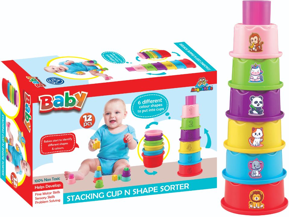 Stacking Cup & Shape Sorter Activity Toy for Babies Infant & Preschool Develops-image-32