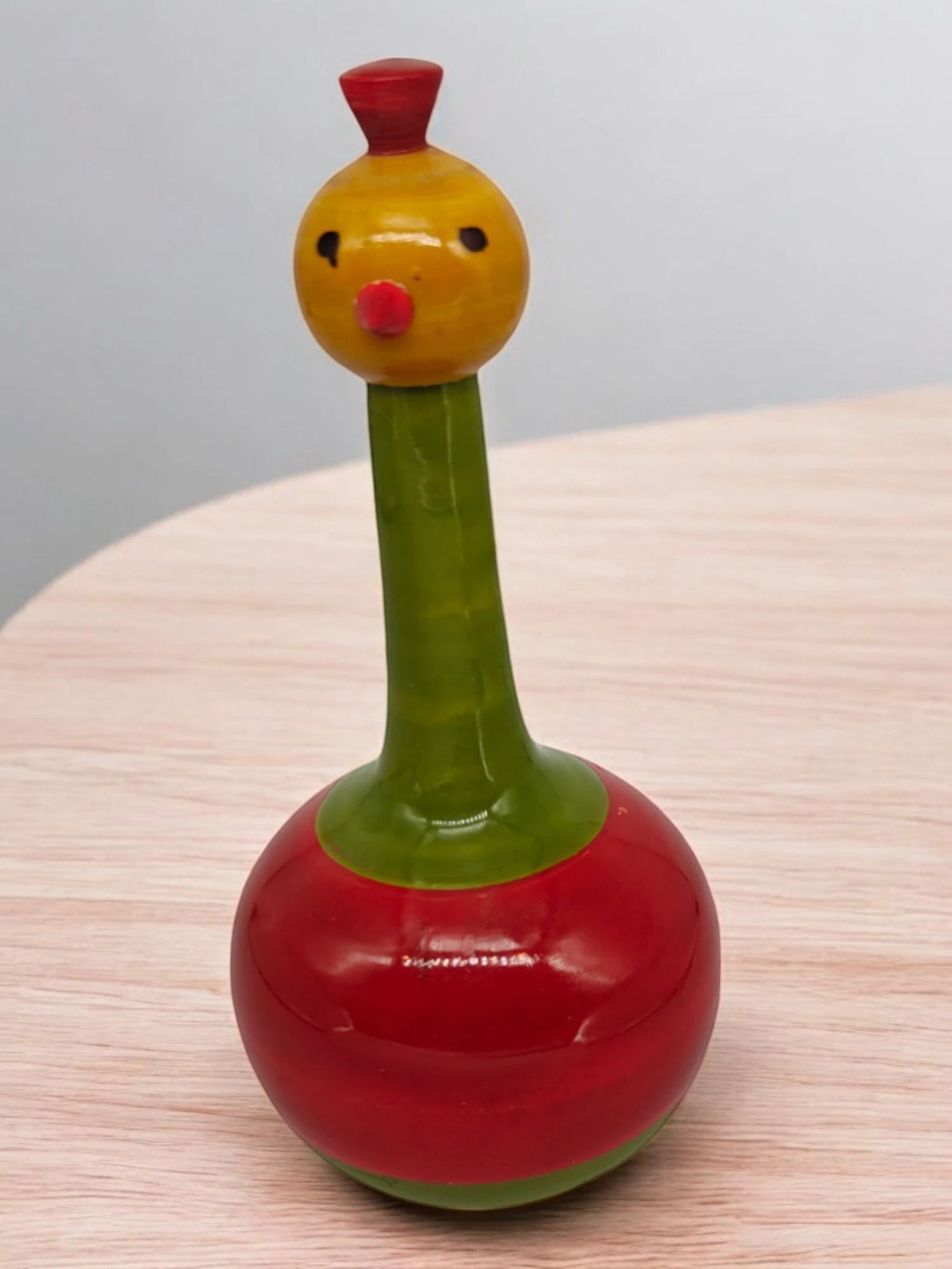Channapatna wooden Balancing doll orange red 18 cm-image-42