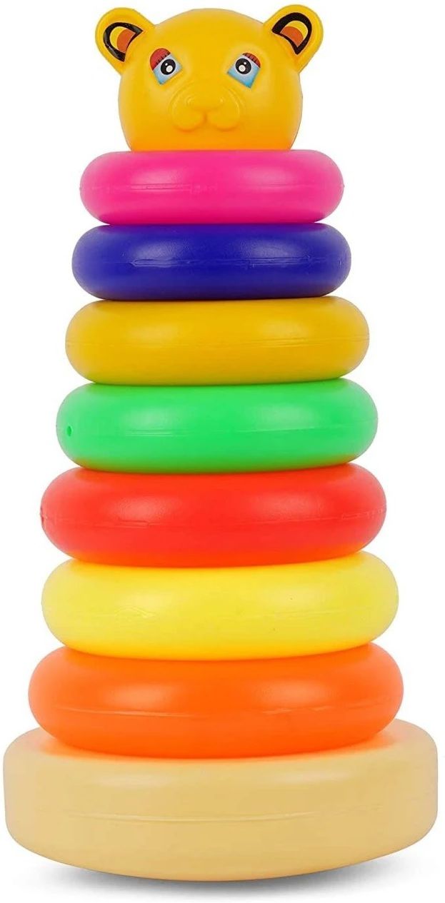 shivay Kids Stacking Teddy Plastic Rings, Educational Multicolor Tower Set For Kids-picture-16